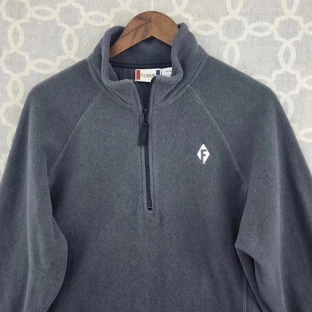Clique  Mock neck Pullover Men's Fleece Sweatshirt M Gray - Picture 3 of 7